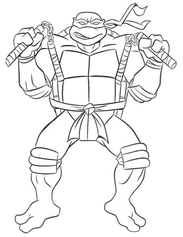 Michelangelo Ninja Turtle Coloring Page